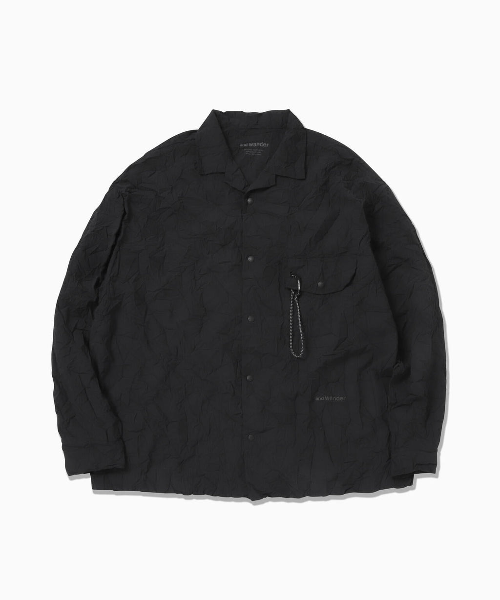 washer pleated open LS shirt (M)