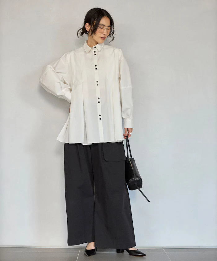 Box Stacked Balloon Sleeve Long Sleeve Shirt