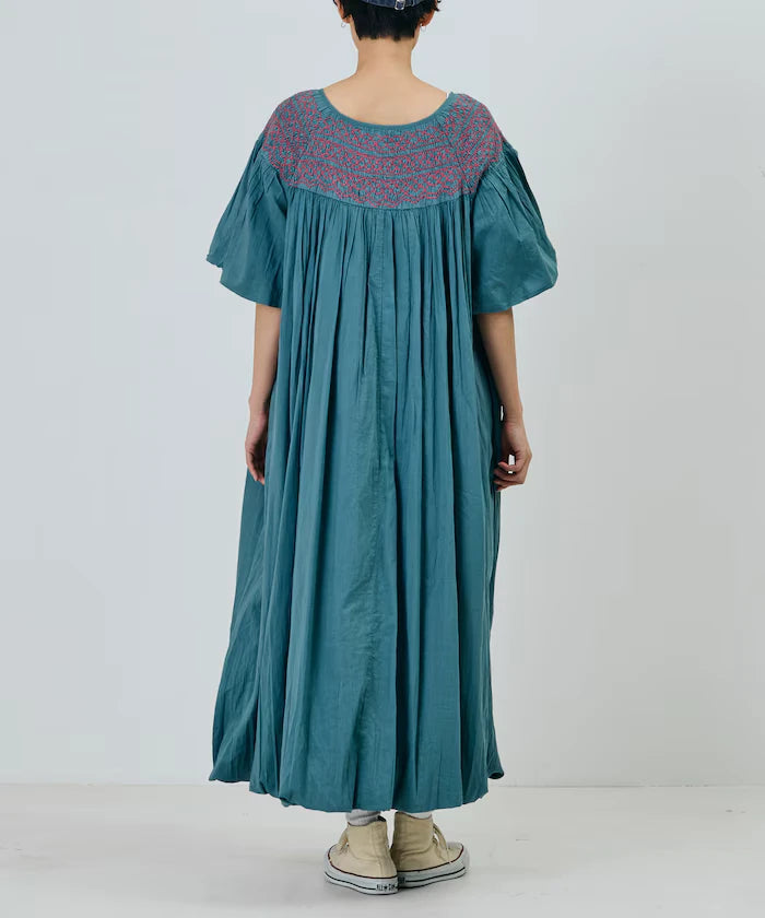 India Colored Smocked Balloon Dress