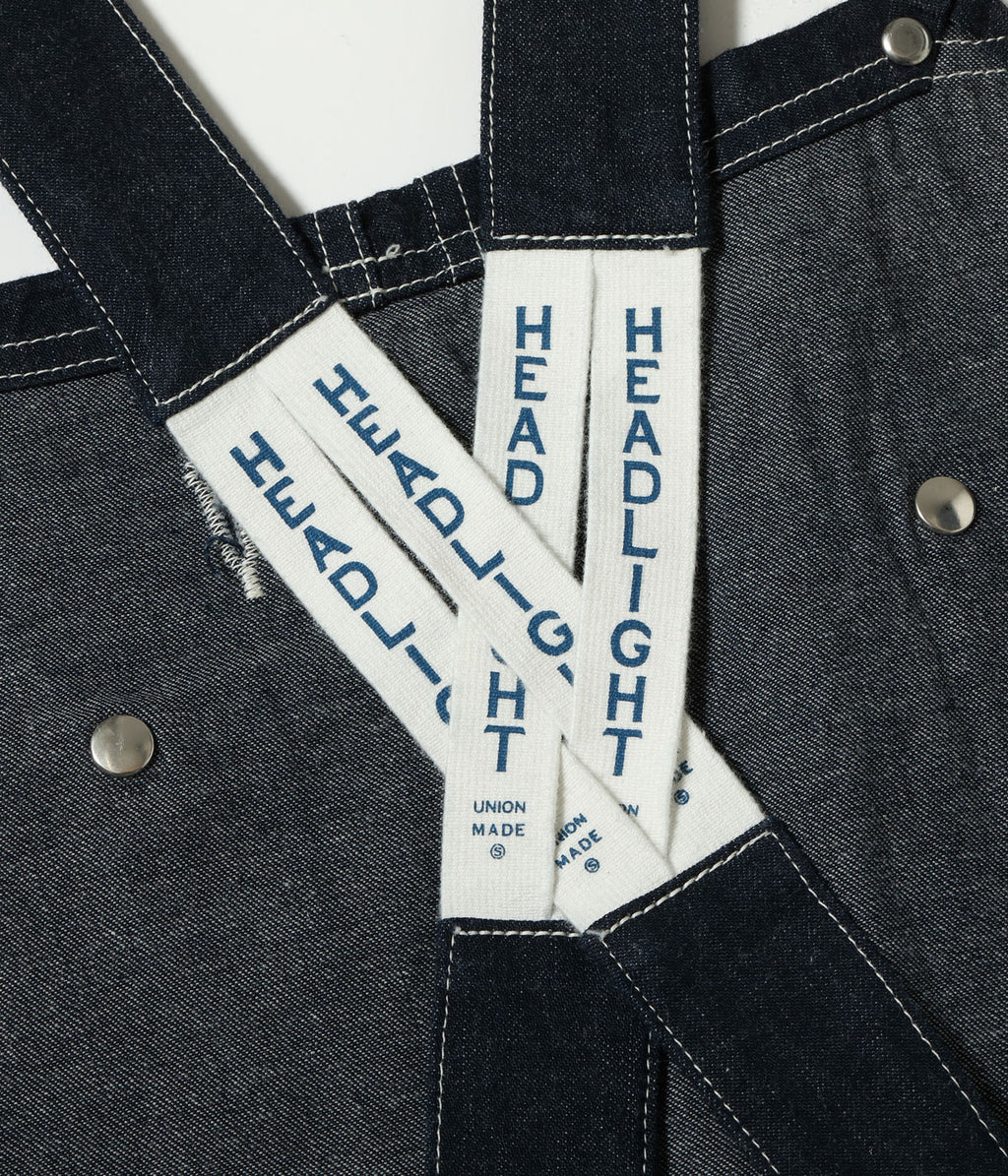 HEADLIGHT 11oz. BLUE DENIM LOW BACK OVERALLS