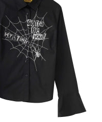 Hysteric Spider Lace Up Frill Cuff Blouse