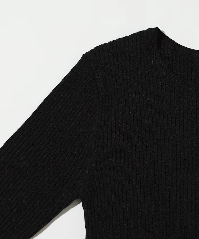 Functional material silk blend color block knit pullover / anti-pill / machine washable