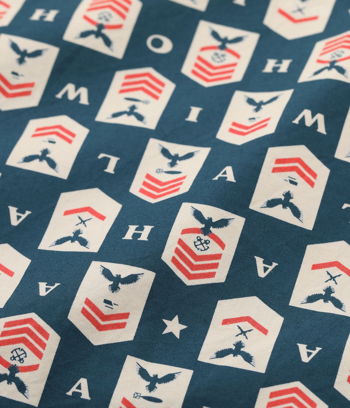 Cotton Broad Hawaiian Shirt 'Navy's Chevron'