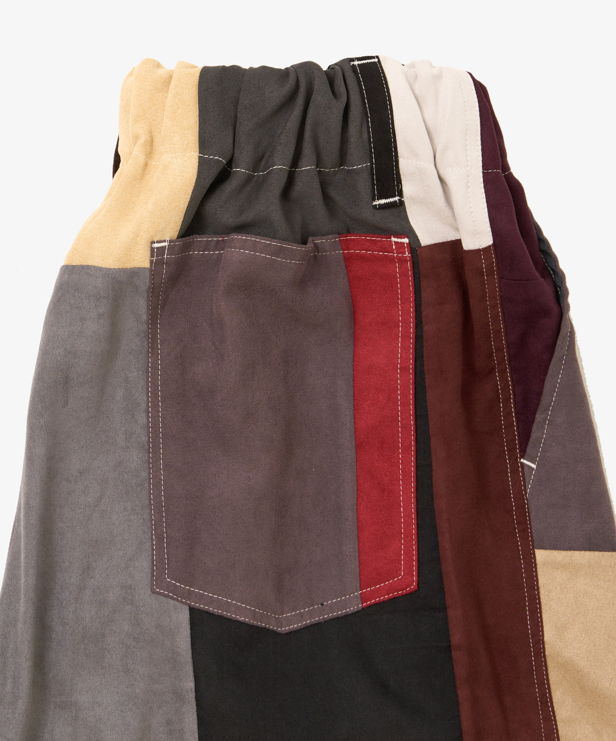circular shorts faux suede two
