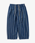 bingo kasuri circular pants yellow navy stripe