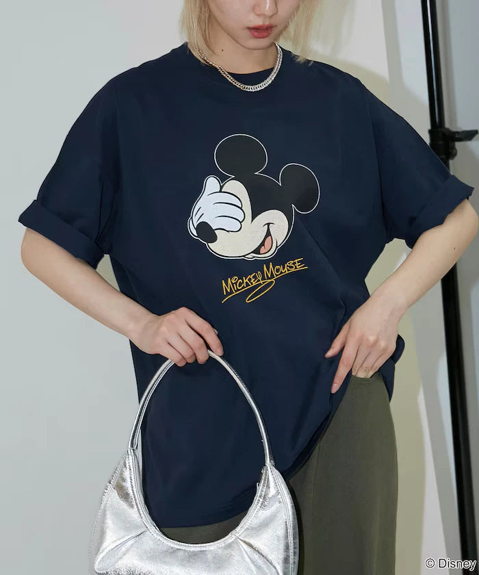 <Functional Material>Mickey Mouse Face T-Shirt Limited Edition
