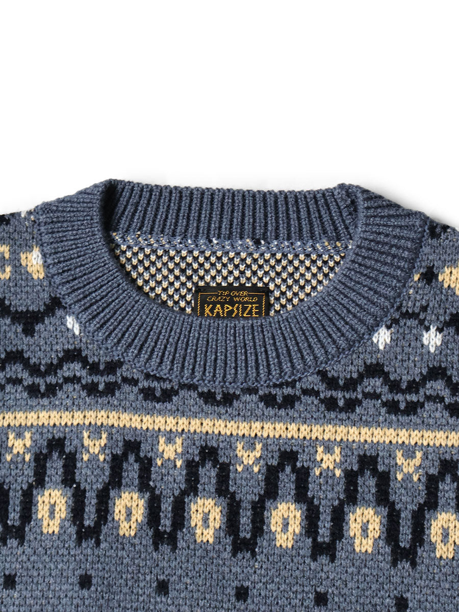 8G Fair Isle Crew Sweater (Canoe)