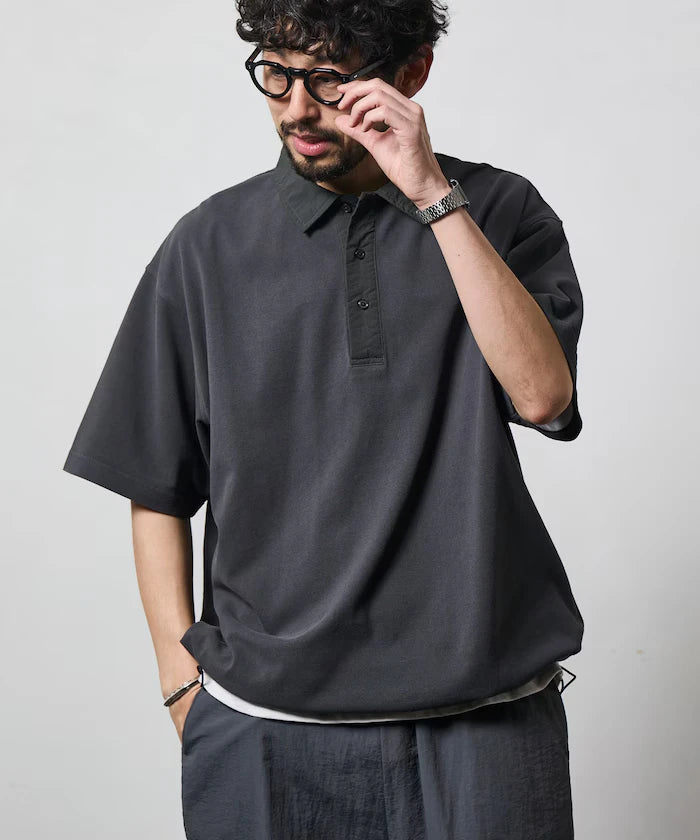 Big Silhouette Spindle Short Sleeve Tech Polo