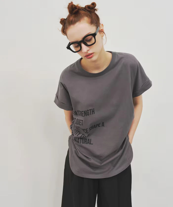 Organic Cotton Shirring Logo T-Shirt