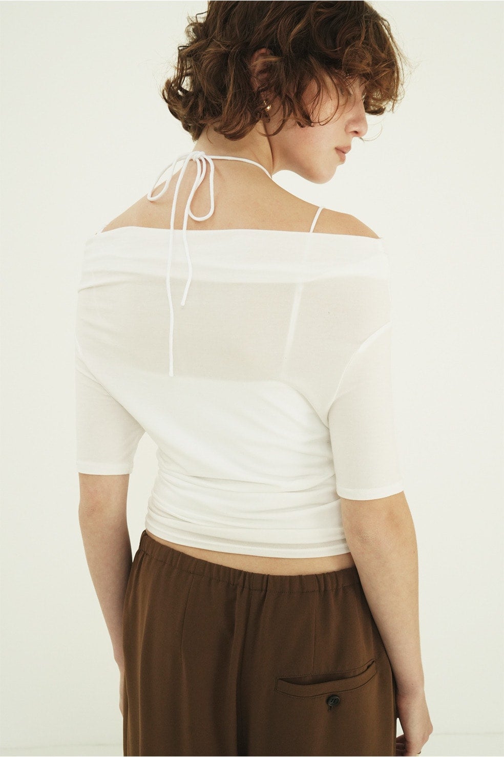 DRAPED OFF SHOULDER H/S TOPS