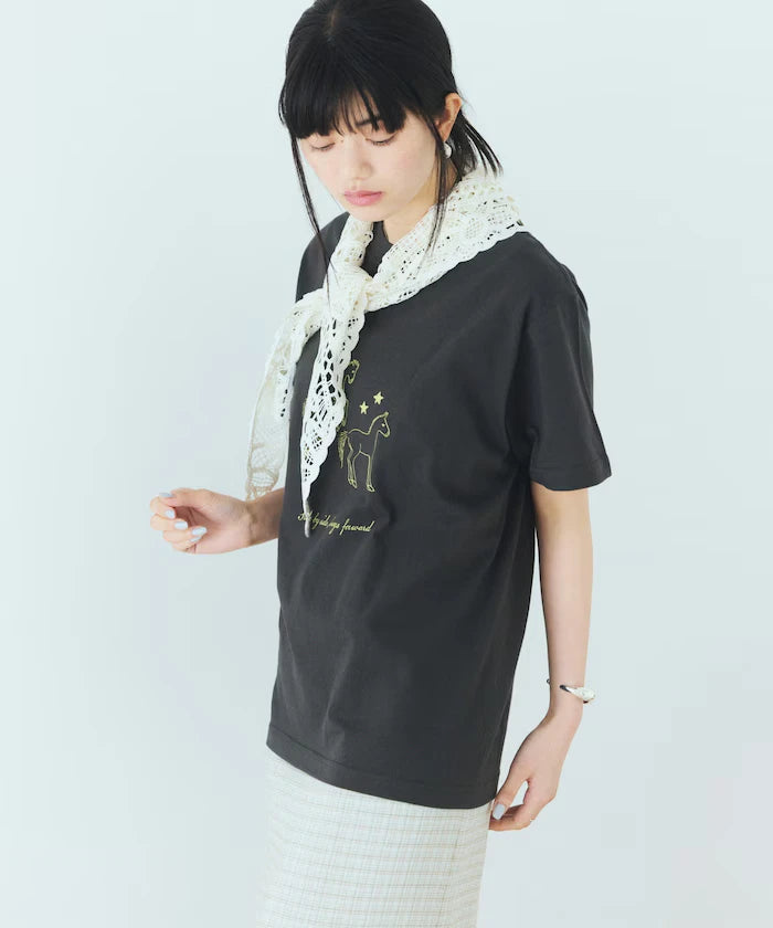 Comfortable Horse Print Crew Neck T-Shirt