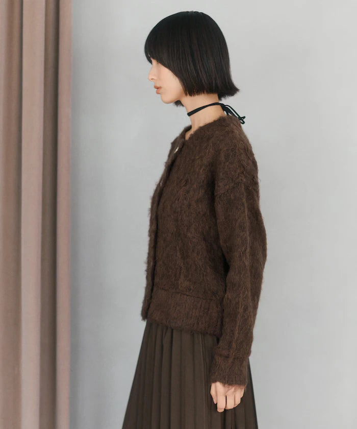 Variation Button Shaggy Knit Cardigan