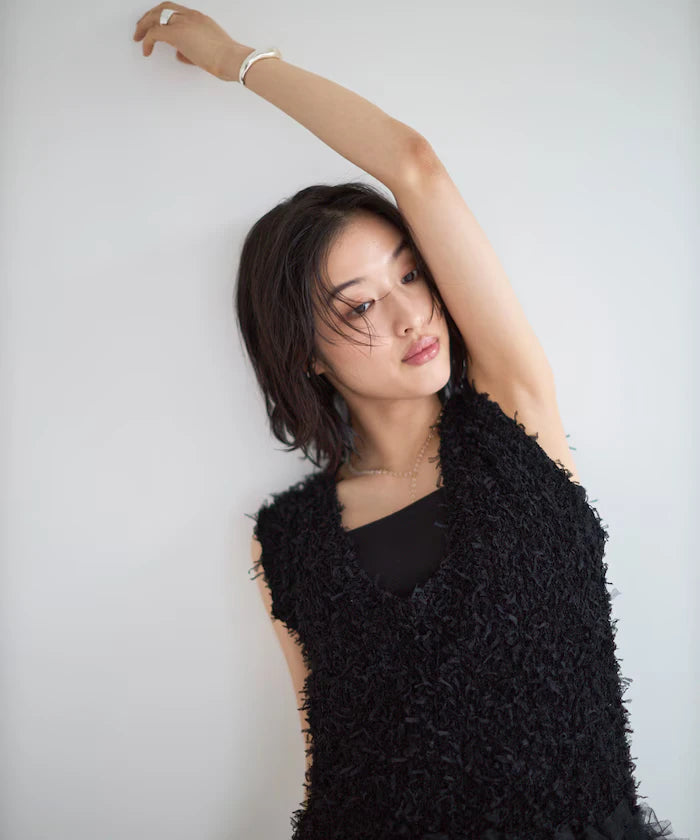 2WAY Fringe Hem Knit Vest