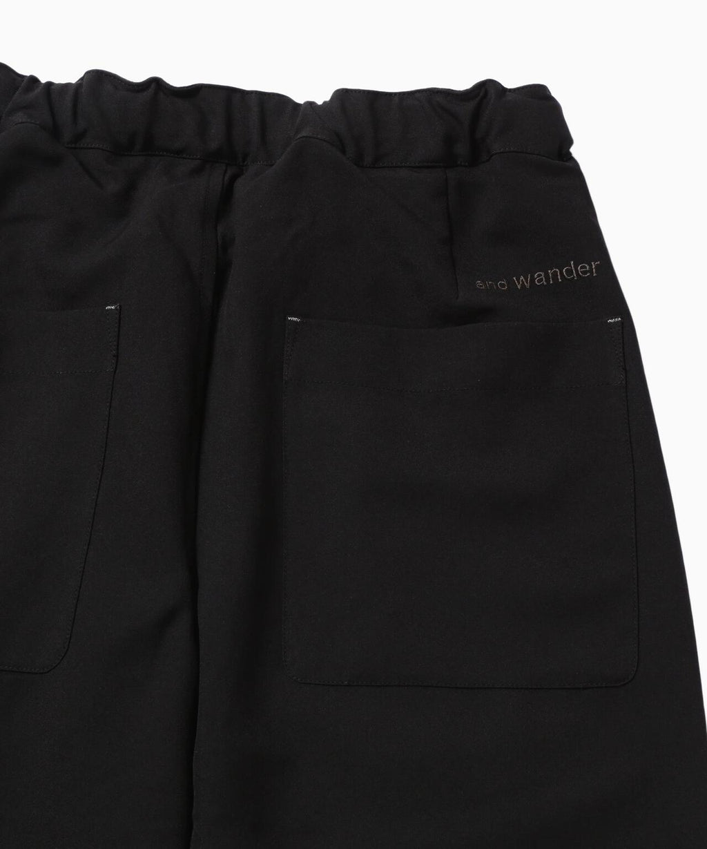 PE melange twill wide pants