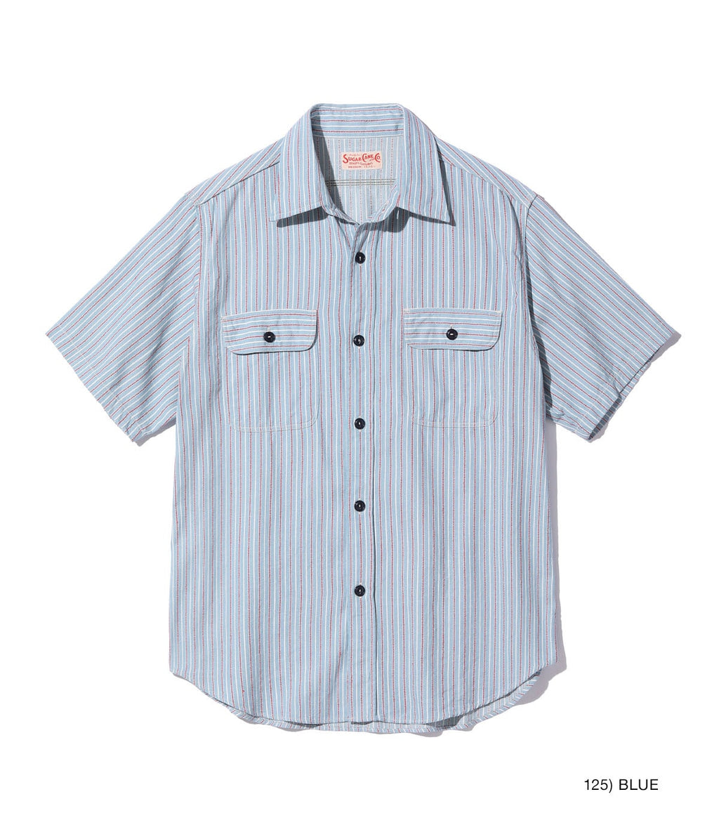Dobby Stripe Work Shirt (Short Sleeve)