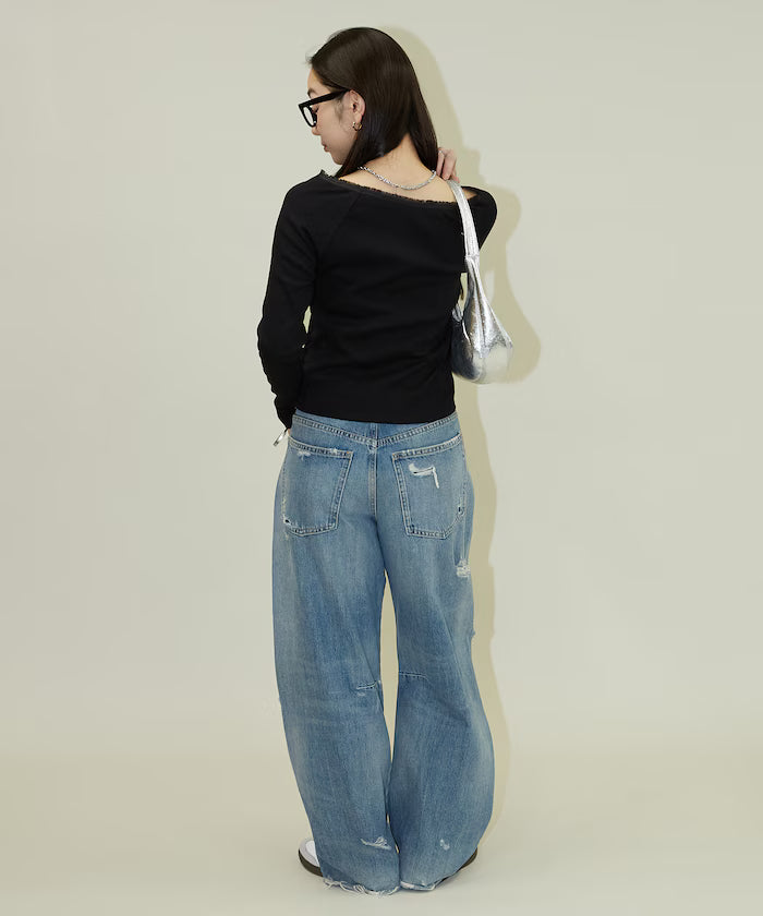 Lace Insert Long Sleeve T-Shirt
