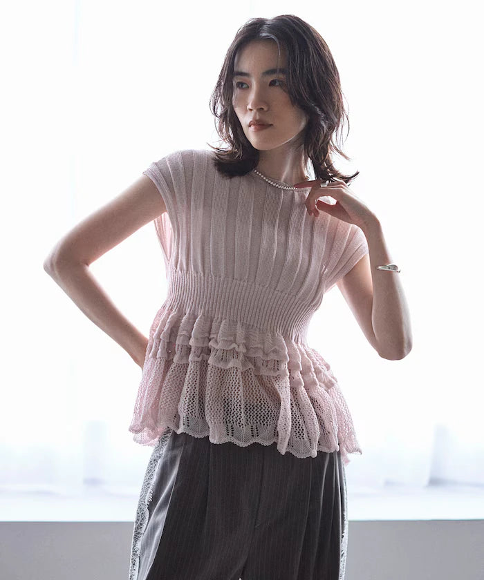 Japan Made Whole Garment Peplum Top