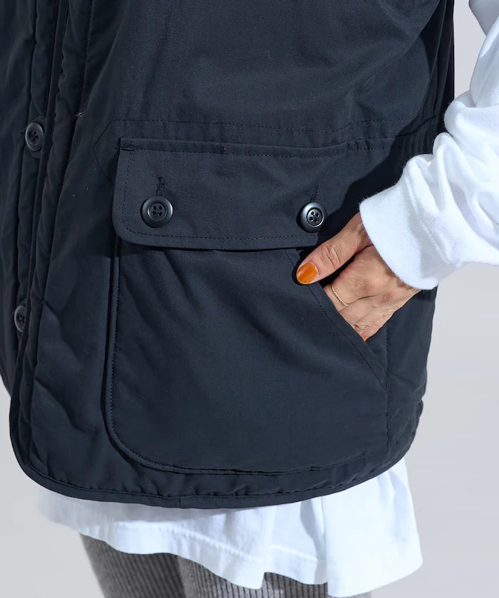 Cotton Nylon Twill Reversible Boa Vest