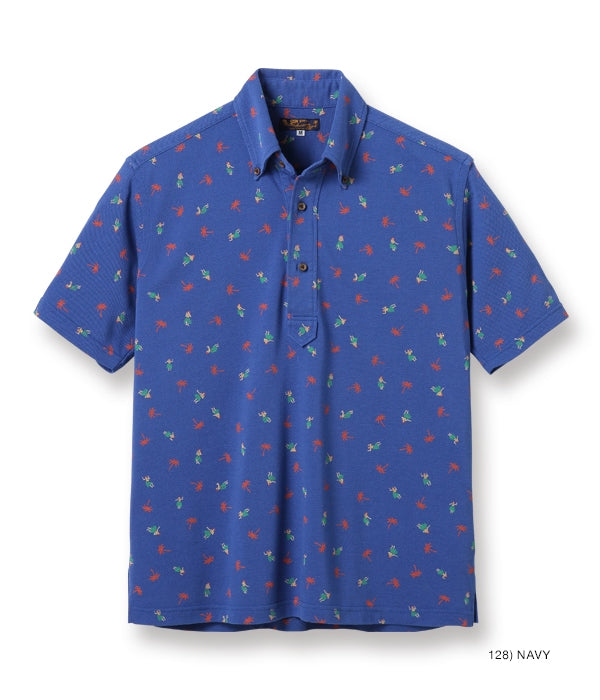 COOLMAX® PULLOVER BUTTON DOWN SHIRT “HULA & PALM TREE”