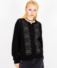 SNAKE LOOP Embroidery Sweater