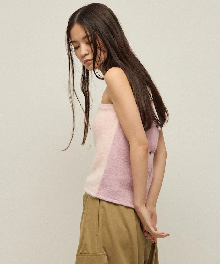 Alpaca Blend Bicolor Knit Vest