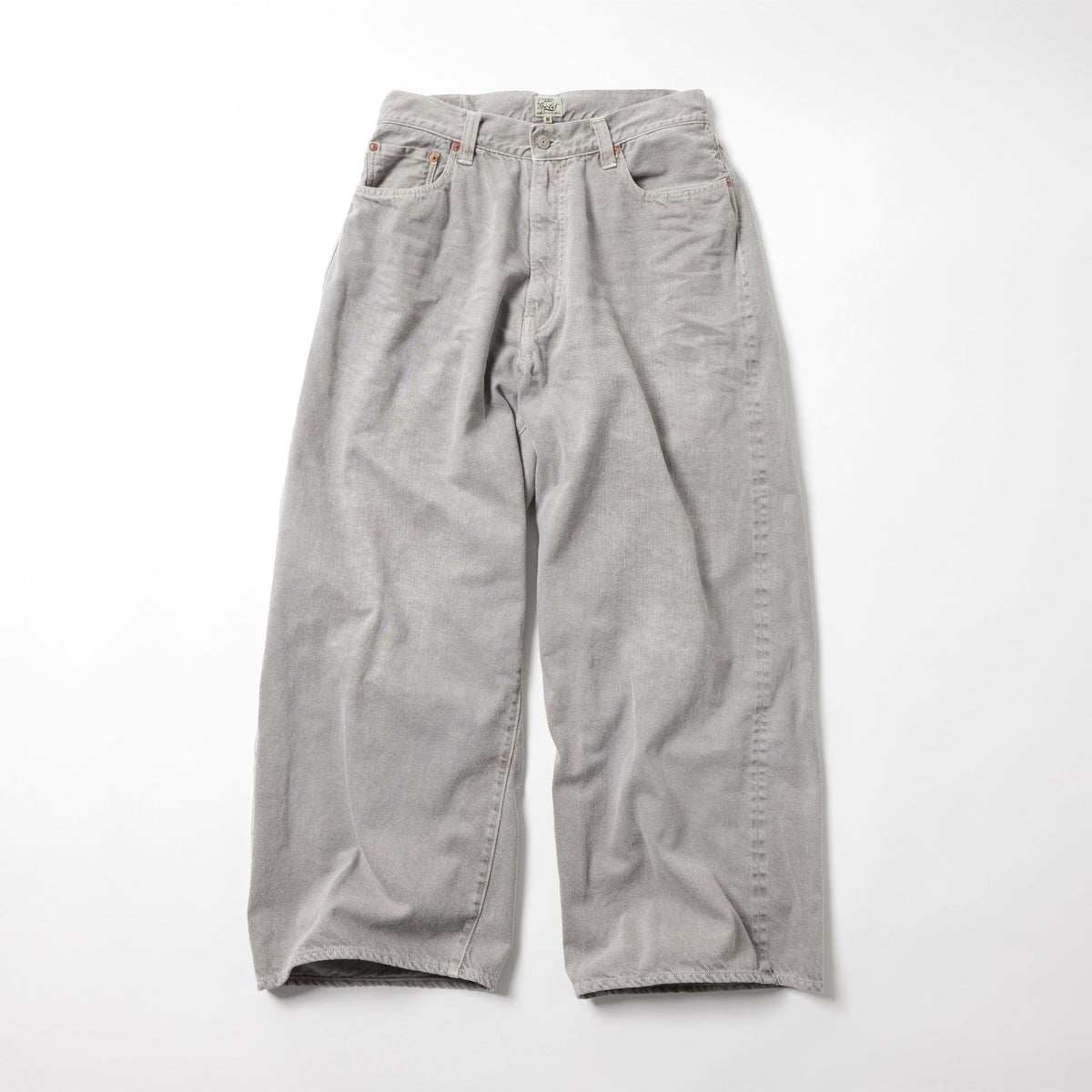 Recycled Waste Suvin Cotton Yarn 11.5oz. Denim 5Pocket Baggy Pants Vintage Washed
