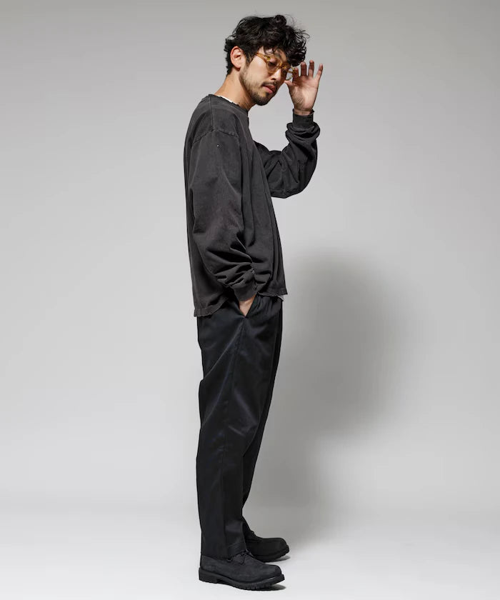 Wide Silhouette Drawstring Chino Pants / Tapered Silhouette Easy Chino Pants
