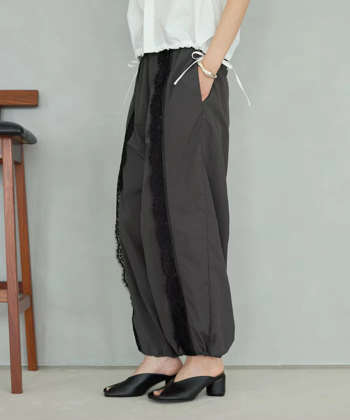 Nylon Lace Easy Wide Pants