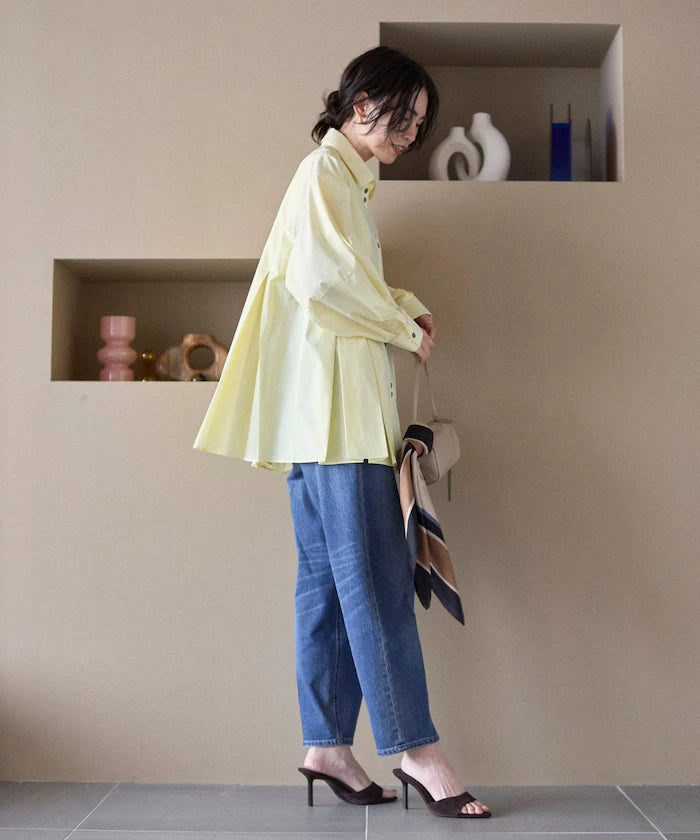 Box Stacked Balloon Sleeve Long Sleeve Shirt