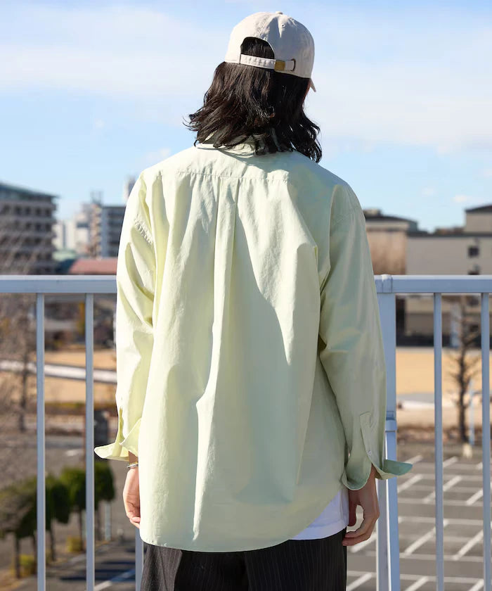 Nuance Color Oversized Regular Collar Long Sleeve Shirt