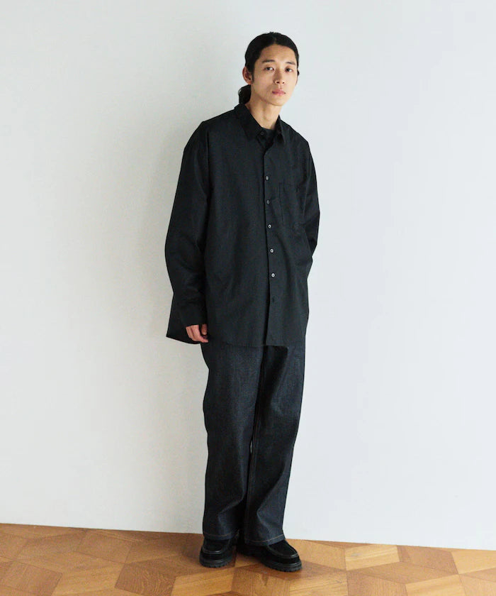 <New Color Added> Relaxed Fit Broad Shirt / Regular Collar / Long Sleeve