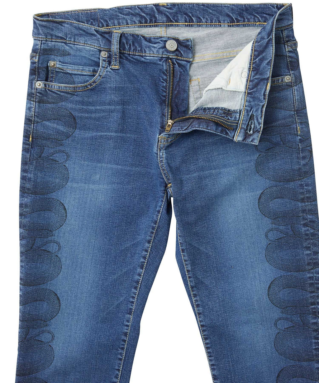 Snake Loop Skinny Denim Pants