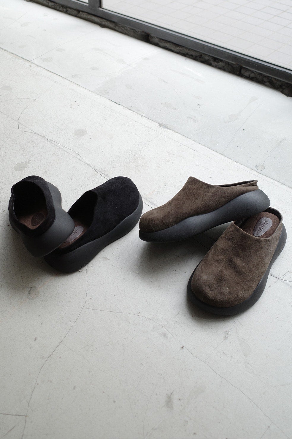 SUEDE PUFF SLIPONS