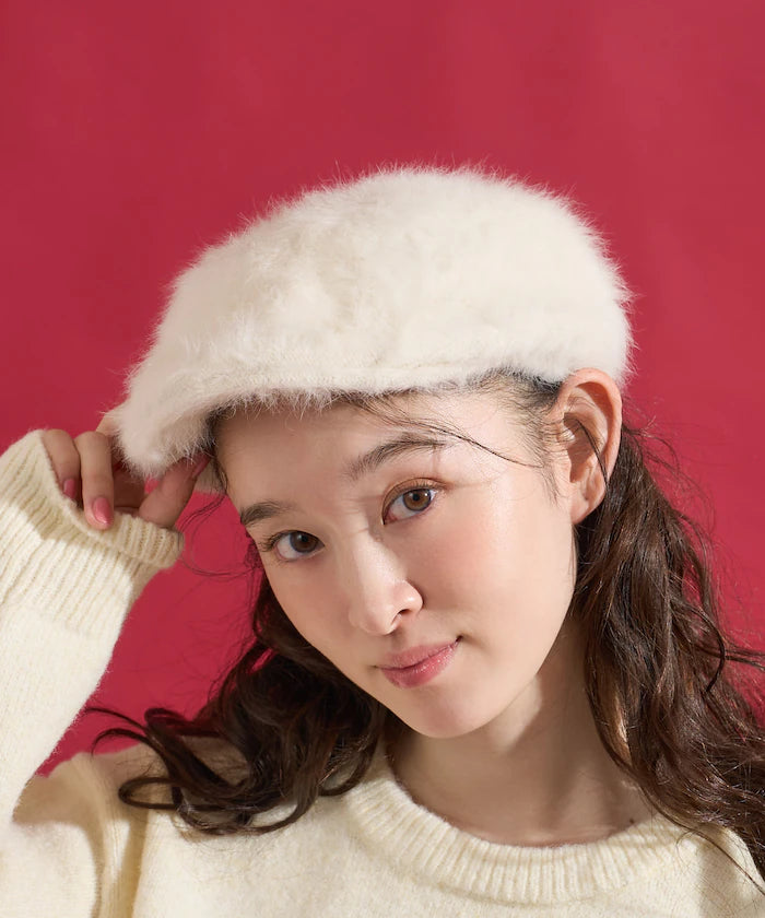 Fake Fur Newsboy Cap
