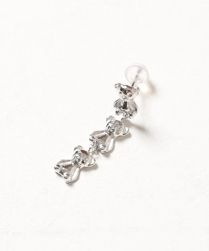 SILVER925 BEAR 3-Pair Earrings 【Limited Edition】/Single Ear