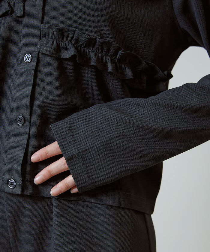 Frill Design Cardigan Short Pants Set Up Limited Release
