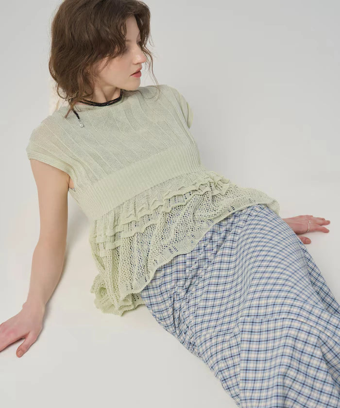 Japan Made Whole Garment Peplum Top