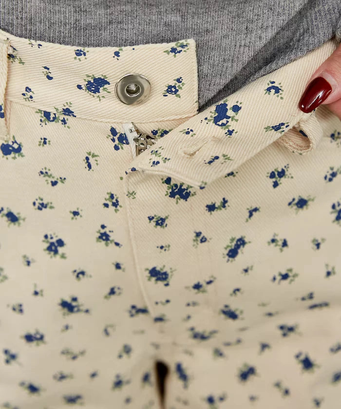 Floral Print Curved Pants Limited Edition