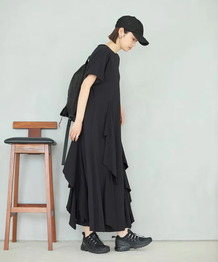Organic Cotton Draped Flare Dress