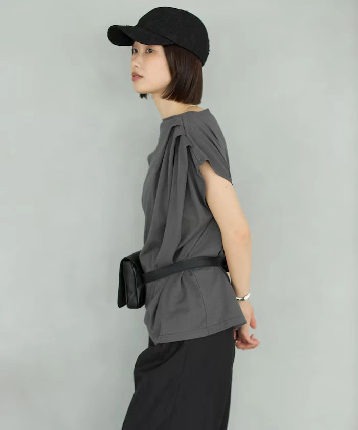 Organic Cotton Asymmetrical Draped Top
