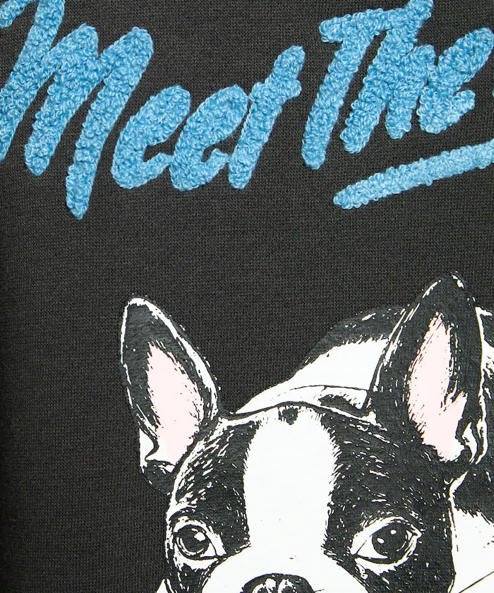 Sagara Embroidery French Bulldog Fleece-Lined Sweatshirt Limited Edition