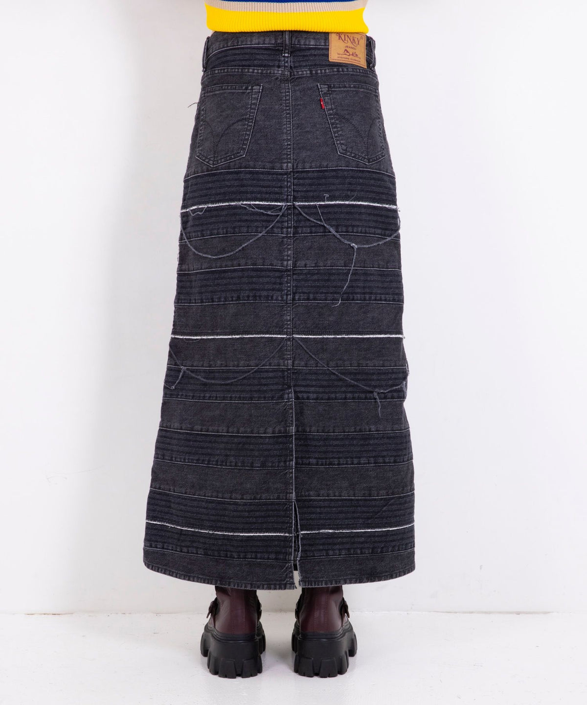 Scratch Long Denim Skirt
