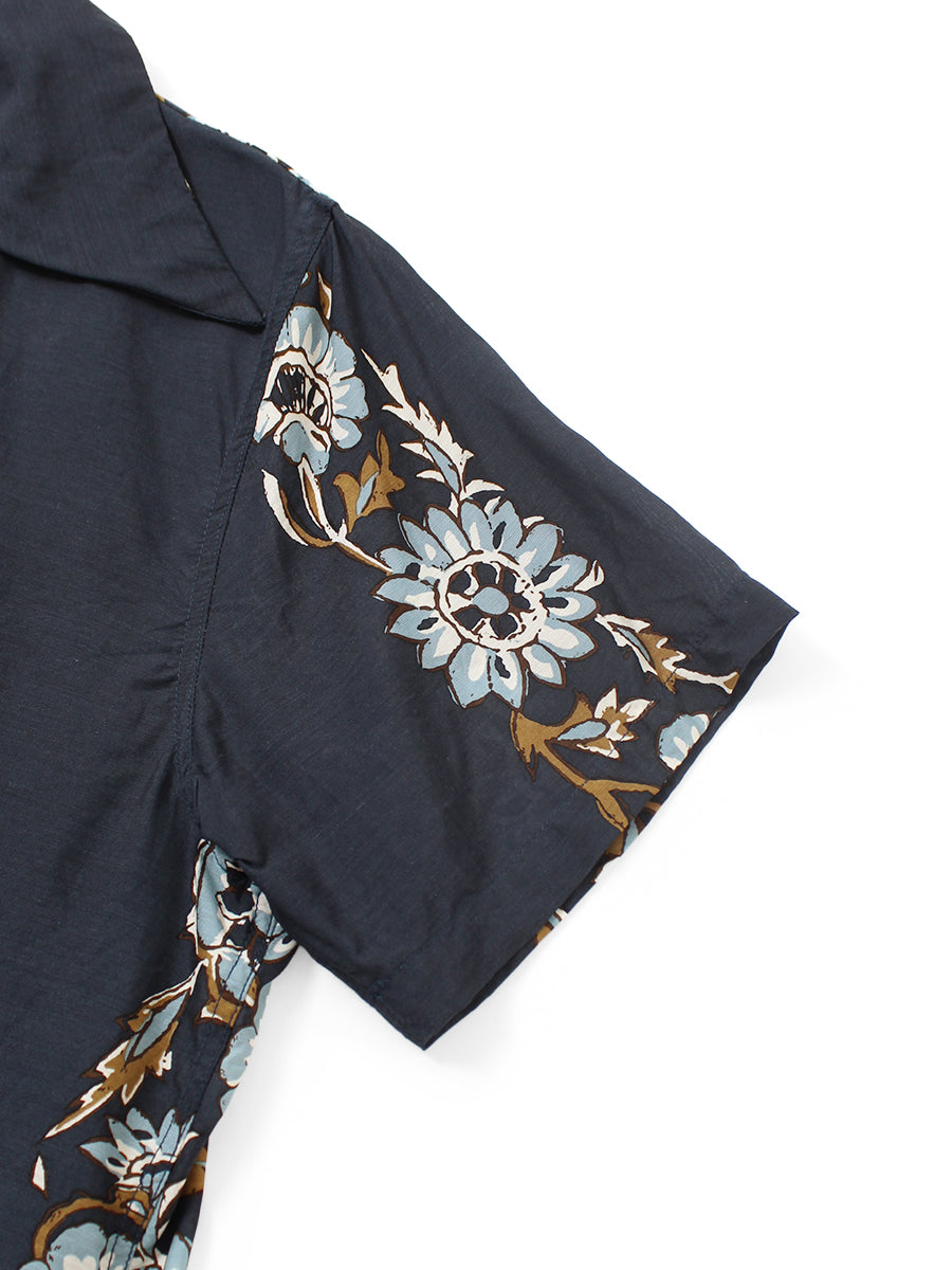 Silk Rayon Toggle - Myre pt Short Sleeve Open Collar Shirt L's