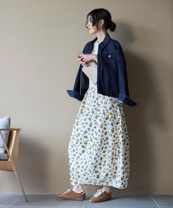 Flower Sheer Jacquard Cocoon Skirt