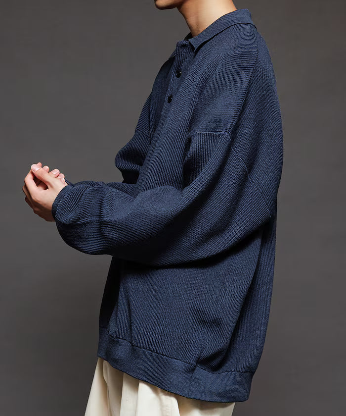 Relaxed Fit Cable Knit Polo Color Knit [Limited Release]