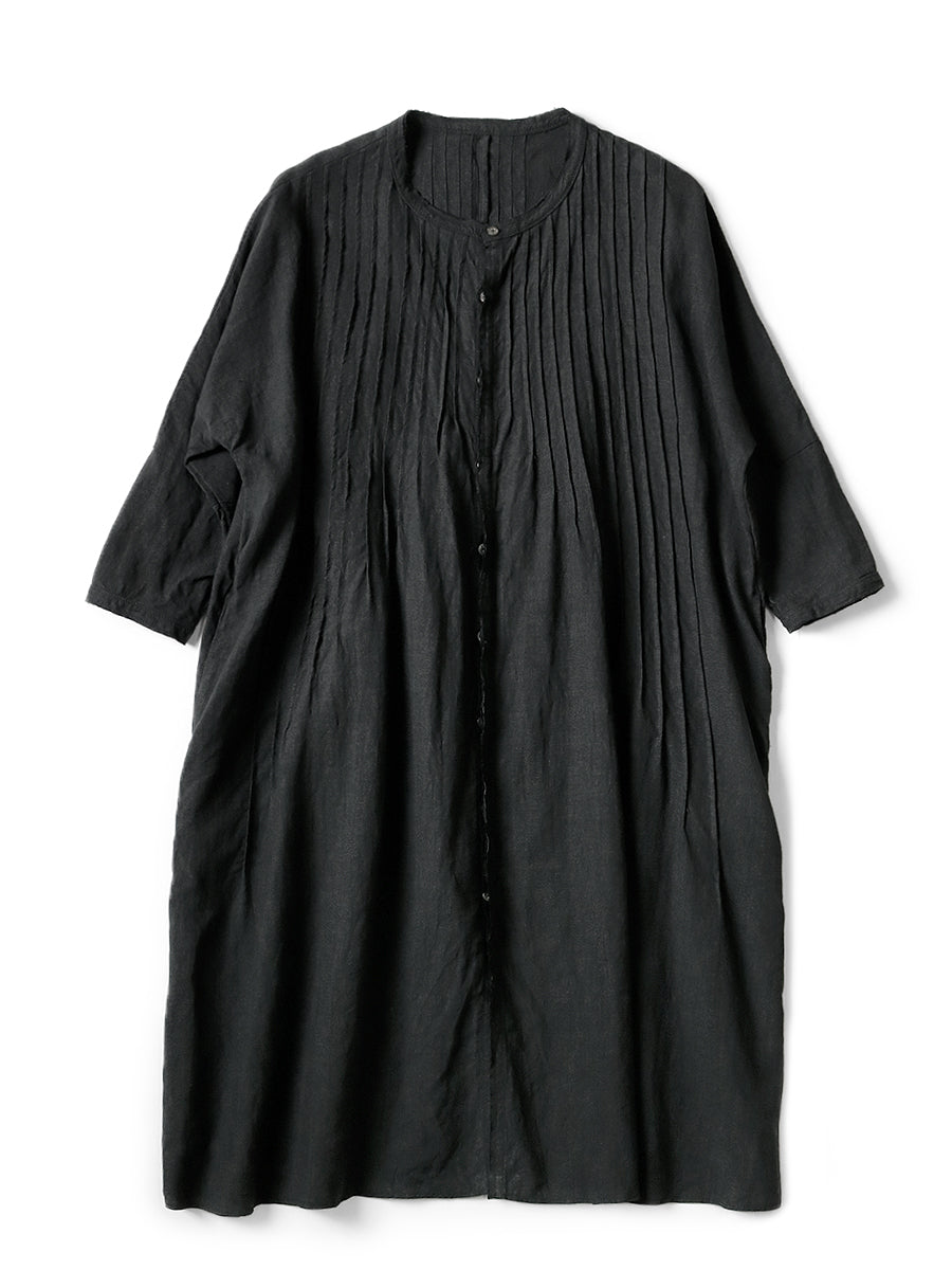 French Linen Pintuck Oki F Dress