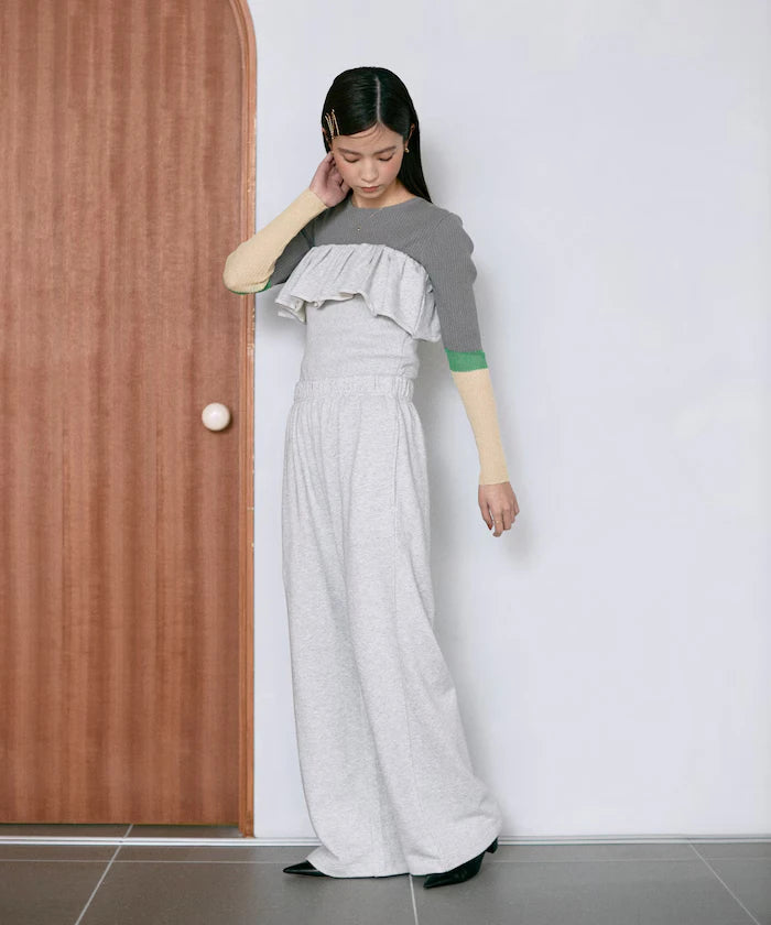 Organic Cotton 2WAY Bear Frill All-in-One / Inside Fleece Sweat