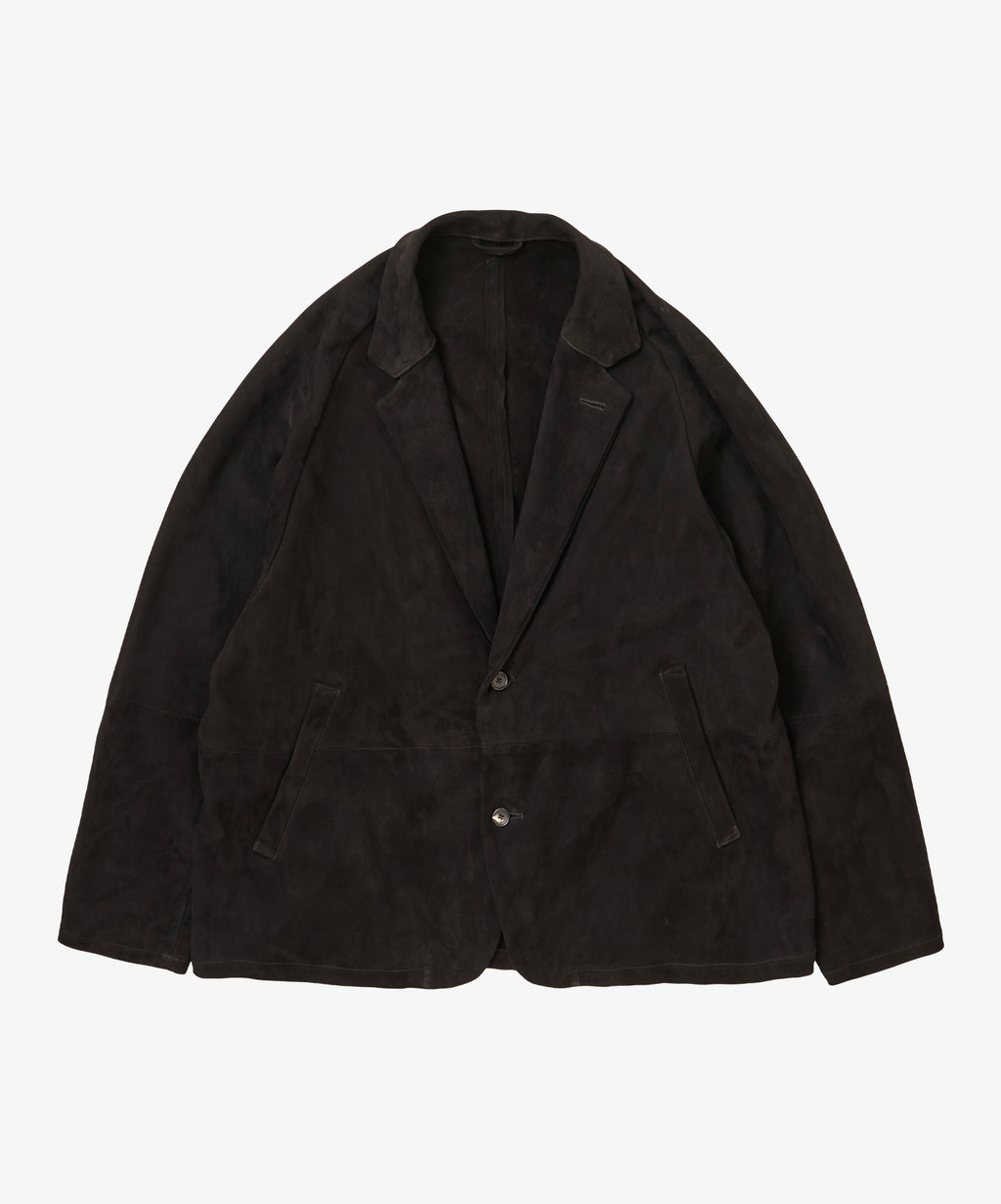 veste two button sheepskin black
