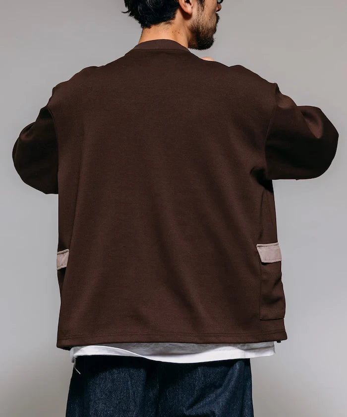 <New Color Added> Side Pocket Spindle Cardboard Crew Neck Sweatshirt
