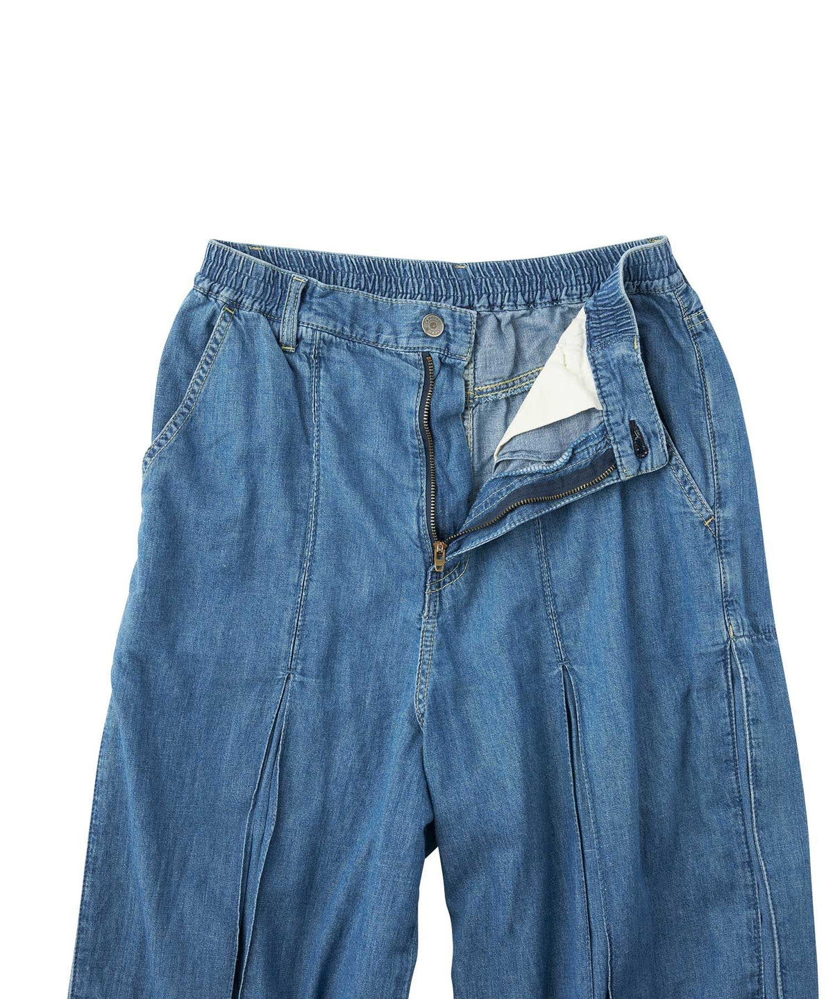 Cotton Linen Denim Tuck Pants